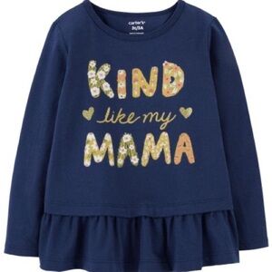 Carter’s Toddler Girls ‘Kind Like My Mama’ Peplum Jersey Top, 2T